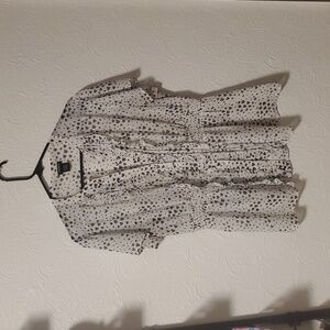 Torrid Black and White Heart Print Blouse